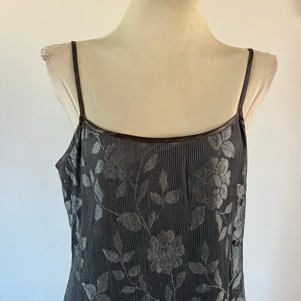 Sue Wong Gray Lace Maxi Dress Sz L Boho Whimsigoth Witchy Prom Wedding Guest - Picture 2 of 12